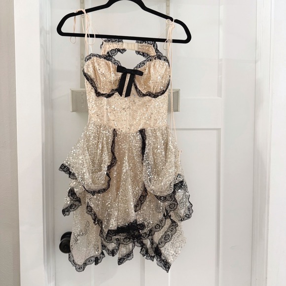 For Love & Lemons Dresses & Skirts - For Love & Lemons Crystal Elena Sequin Mini Dress M New Coquette Party Feminine